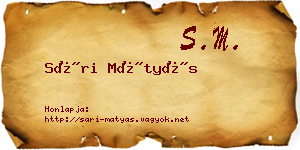 Sári Mátyás névjegykártya